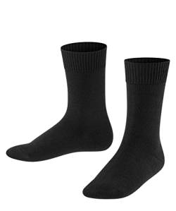 FALKE Unisex Kinder Socken Comfort Wool K SO Wolle einfarbig 1 Paar, Schwarz (Black 3000), 23-26 von FALKE