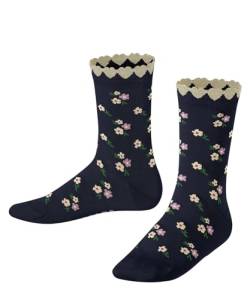 FALKE Unisex Kinder Socken Ditsy Flowers K SO Baumwolle gemustert 1 Paar, Blau (Space Blue 6116) neu - umweltfreundlich, 35-38 von FALKE