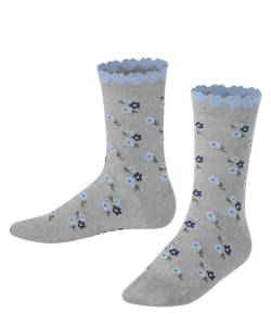 FALKE Unisex Kinder Socken Ditsy Flowers K SO Baumwolle gemustert 1 Paar, Grau (Lt. Heather 3223) neu - umweltfreundlich, 31-34 von FALKE
