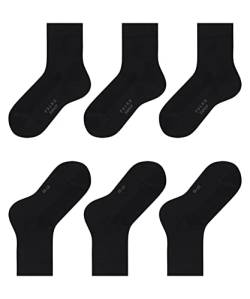 FALKE Unisex Kinder Socken Family 3-Pack K SO Baumwolle einfarbig 3 Paar, Schwarz (Black 3000), 23-26 von FALKE