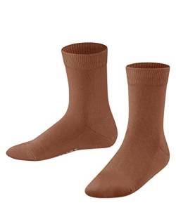 FALKE Unisex Kinder Socken Family K SO Baumwolle einfarbig 1 Paar, Beige (Terracotta 5770) neu - umweltfreundlich, 19-22 von FALKE