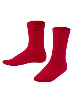 FALKE Unisex Kinder Socken Family K SO Baumwolle einfarbig 1 Paar, Rot (Fire 8150), 19-22 von FALKE