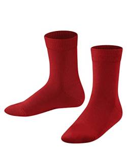 FALKE Unisex Kinder Socken Family K SO nachhaltige biologische Baumwolle einfarbig 1 Paar, Rot (Fire 8150) neu - umweltfreundlich, 23-26 von FALKE