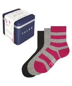 FALKE Unisex Kinder Socken Happy 3-Pack Giftbox K SO Baumwolle gemustert 3 Paar, Mehrfarbig (Sortiment 0010), 27-30 von FALKE