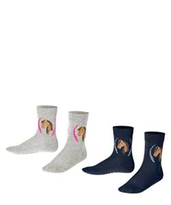 FALKE Unisex Kinder Socken Horse 2-Pack K SO Baumwolle gemustert 2 Paar, Mehrfarbig (Sortiment 0010), 23-26 von FALKE