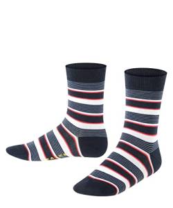 FALKE Unisex Kinder Socken Mixed Stripe, Baumwolle, 1 Paar, Blau (Marine 6120), 23-26 von FALKE
