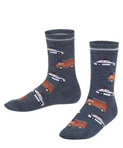 FALKE Unisex Kinder Socken Police and Fire Cars K SO Baumwolle gemustert 1 Paar, Blau (Light Denim 6660) neu - umweltfreundlich, 35-38 von FALKE