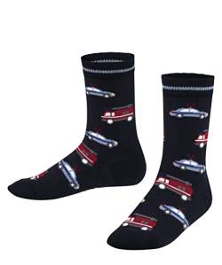 FALKE Unisex Kinder Socken Police and Fire Cars K SO Baumwolle gemustert 1 Paar, Blau (Marine 6120) neu - umweltfreundlich, 19-22 von FALKE