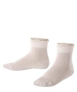 FALKE Unisex Kinder Socken Romantic Net K SO Baumwolle einfarbig 1 Paar, Rosa (Powder Rose 8902), 31-34 von FALKE