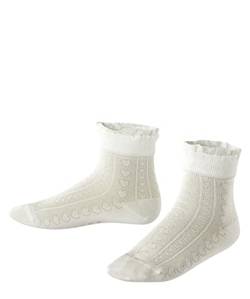 FALKE Unisex Kinder Socken Romantic Net K SO Baumwolle einfarbig 1 Paar, Weiß (Off-White 2040), 19-22 von FALKE