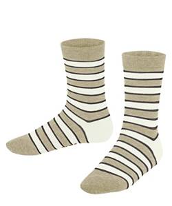 FALKE Unisex Kinder Socken Simple Stripes K SO Baumwolle gemustert 1 Paar, Beige (Sand Melange 4650), 19-22 von FALKE