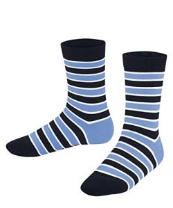 FALKE Unisex Kinder Socken Simple Stripes K SO Baumwolle gemustert 1 Paar, Blau (Marine 6120), 23-26 von FALKE