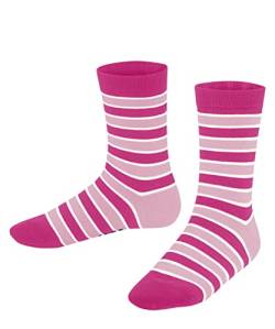 FALKE Unisex Kinder Socken Simple Stripes K SO Baumwolle gemustert 1 Paar, Rosa (Gloss 8550), 23-26 von FALKE