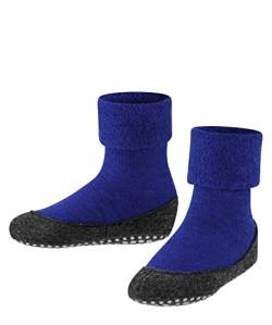 FALKE Unisex Kinder Hausschuh-Socken Cosyshoe K HP Wolle rutschhemmende Noppen 1 Paar, Blau (Cobalt Blue 6054), 31-32 von FALKE