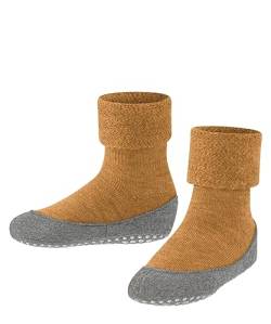 FALKE Unisex Kinder Stoppersocken Cosyshoe Minis K HP Wolle rutschhemmende Noppen 1 Paar, Orange (Mustard 1350), 27-28 von FALKE