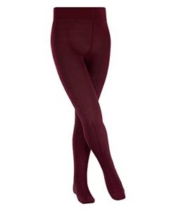 FALKE Unisex Kinder Strumpfhose Cable, Wolle Baumwolle, 1 Stück, Rot (Merlot 8005), 134-146 von FALKE