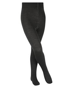 FALKE Unisex Kinder Strumpfhose Comfort Wool K TI Wolle dick einfarbig 1 Stück, Grau (Anthracite Melange 3080), 98-104 von FALKE