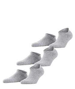 FALKE Unisex Sneakersocken Cool Kick Sneaker 3-Pack U SN Weich atmungsaktiv schnelltrocknend kurz einfarbig 3 Paar, Grau (Light Grey 3400), 37-38 von FALKE