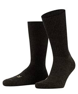 FALKE Unisex Socken Walkie Ergo U SO Wolle einfarbig 1 Paar, Braun (Dark Brown 5450), 39-41 von FALKE