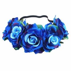 Handgefertigtes florales Stirnband mit großer Rose, Haarschmuck, für Damen, Mädchen, Brautjungfern, Kranz, Party-Haarschmuck (Farbe: 20) von FALKIN