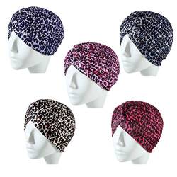 5 STÜCKE Polyester Head Wrap Stretch Stirnband Turbane Twisted Indischer Schal Katze Cosplay Haarband for Frauen von FALOME