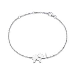 Elefant Armband Schmuck für Damen Mädchen Kinder 925 Sterling Silber Weiß Vergoldet - Verstellbar Armkette 15 + 3 cm von FANCIME