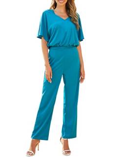 FANCYINN Damen Overall Elegant Jumpsuit Elastische Taille Dehnbarer Langer Strampler von FANCYINN