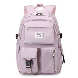 FANDARE Beiläufig Rucksack Schulrucksack Schulranzen Daypacks mit 15.6 Zoll Laptopfach Tagesrucksack Mädchen Junge Schultaschen für Universität Reisen Freizeit Arbeit Wasserdichtes Polyester Violett von FANDARE