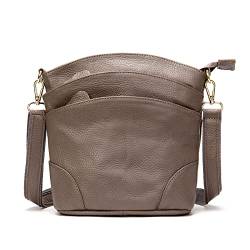 FANDARE Damen Handy Umhängetasche Crossbody Tasche Handtaschen Leder Schultertasche Frauen Handytasche zum Umhängen Schultertasche Portemonnaie Geldbörse Damentasche Grau von FANDARE