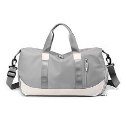 FANDARE Damen Reisetaschen Duffle Bag Nylon Sporttasche Faltbare Sporttasche Weekender Übernachtung Tasche Wasserdicht Handtasche Groß Kapazität Reisetasche für Sport Fitnessstudio Reisen Grau von FANDARE