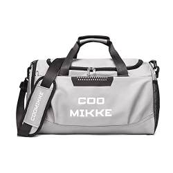 FANDARE Damen Reisetaschen Herren Sporttasche Handgepäck Klassische Sporttaschen Weekender Umhängetasche Übernachtung Sporttasche Kliniktasche Schwimmtasche Trainingstasche Tote BagGrau von FANDARE