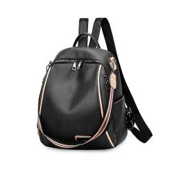 FANDARE Damen Rucksack Mädchen Schultasche Wasserdicht Schultertasche Handtasche Schulrucksack Casual Daypacks Reise Campus Sport Schulranzen 3 in 1 Rucksäcke Dauerhaft PU Schwarz von FANDARE