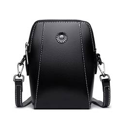 FANDARE Elegant Handytasche Crossbody Tasche Damen Handy Umhängetasche Handtaschen Leder Schultertasche Frauen zum Umhängen Schultertasche Portemonnaie Geldbörse Schwarz von FANDARE