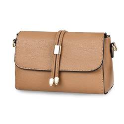 FANDARE Elegant Umhängetasche Damen Schultertasche Frauen Crossbody Bag Damentasche Schulterriemen Frauen Abendtasche Citytasche Reise Handtasche Wasserdicht PU Leder Khaki von FANDARE