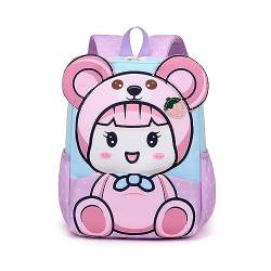 FANDARE Kinderrucksack Schulranzen Mädchen Junge Schulrucksack Kinder Rucksack Büchertaschen Schultertasche Kindertasche Kindergarten-Rucksack mit Reflektierender Streifen Reisen Daypacks Lila von FANDARE