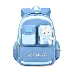 FANDARE Lässig Schulranzen Kinderrucksack Kindergartenrucksack Schulrucksack Schultaschen Daypack Schultasche mit Reflexstreifen für die Klassen 4-6 Junge Mädchen Schüler Reise Schultasche Himmelblau von FANDARE