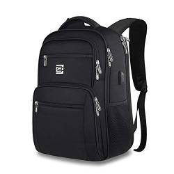 FANDARE Laptop Rucksack Schulrucksack Herren 15.6 Zoll Laptop-Tasche mit USB Business Rucksäcke Reise Schulranzen Schultasche Daypack Wasserdicht Polyester Neu Schwarz von FANDARE