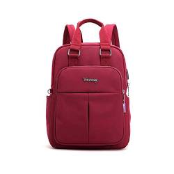 FANDARE Laptop Rucksäcke Schulrucksack Damen Schultasche Mädchen Schulranzen mit USB Reise Tagesrucksack Teenager Daypacks für Uni Büro Alltag Freizeit Campus Wandern Dauerhaft Nylon Weinrot von FANDARE