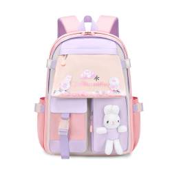 FANDARE Niedlich Kinderrucksack Kinder Rucksack Schulranzen Mädchen Junge Schulrucksack Büchertaschen Wasserdicht Leichtgewicht Schulranzen Schultertasche für Outdoor Reisen Schule Daypacks Rosa von FANDARE