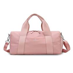 FANDARE Reisetaschen Handgepäck Sporttasche Übernachtung Sporttasche Handtasche Damen Herren Weekender Kliniktasche Schwimmtasche Trainingstasche mit Nass Trockentrenntasche & Schuhfach Rosa von FANDARE