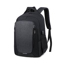 FANDARE Rucksack Herren Laptop-Rucksack Schulrucksack mit USB-Ladeanschluss Geschäft Arbeiten Computer Rucksack Schulranzen für Arbeit Reisen Wandern Lässiger Tagesrucksack Daypacks Hochschule Schwarz von FANDARE