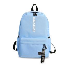 FANDARE Rucksäcke Schulrucksack Jungs Mädchen Schulranzen Teenager Schultasche für Herren Damen Schule Ranzen Reise Camping Casual Daypacks Polyester Hellblau von FANDARE