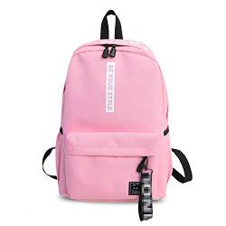 FANDARE Rucksäcke Schulrucksack Jungs Mädchen Schulranzen Teenager Schultasche für Herren Damen Schule Ranzen Reise Camping Casual Daypacks Polyester Neues Pink von FANDARE