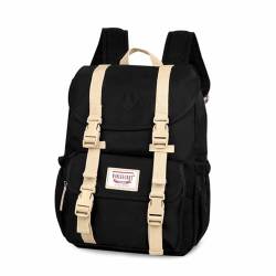 FANDARE Rucksäcke Schulrucksack Schule Rucksäcke Laptop Schultasche Mädchen Teenager Schulranzen Tagesrucksack Casual Daypacks für Damen Herren Reisen Uni Büro Alltag Freizeit Campus Wandern Schwarz von FANDARE