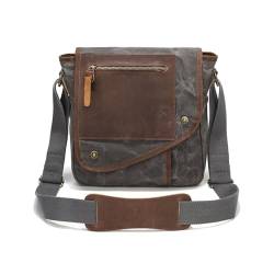 FANDARE Schultertasche Herren Umhängetasche Herren Leinwand Crossbody Bag Tasche Herren Umhängetasche Messenger-Bags Männertasche Zum Umhängen Alltag Freizeit Büro Arbeitstasche GrauAA von FANDARE