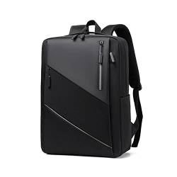 FANDARE Slim Laptop Rucksack Schulrucksack Herren Damen Tagesrucksack Mehrfarbiges Spleißen Daypacks zum Business Reisen Arbeit Freizeit Outdoor Schulranzen Daypacks Schwarz von FANDARE