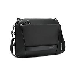 FANDARE Umhängetasche Herren Arbeitstasche Erweiterbar Messenger Bag Schultertasche Herrentasche Kuriertasche zum Umhängen Reise Schule Hochschule Arbeit Outdoor Schulranzen Wasserdicht TPU Schwarz von FANDARE