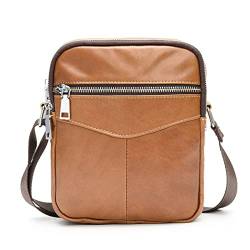 FANDARE Umhängetasche für Herren Schultertasche Leder Taschen Männer Hängetasche Herren Arbeitstasche für Alltag Freizeit Arbeit Büro Reisen Schule Wasserdicht Crossbody Messenger Bag Braun von FANDARE