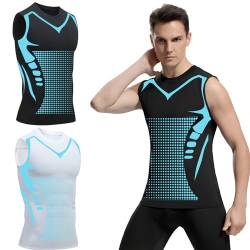 2024 New Version Ionic Shaping Vest, 2 Stück Ionic Shaping Herren Komfortables und Atmungsaktives Eis-Seiden-Gewebe für Männer (DE/NL/SE/PL, Alphanumerisch, 3XL, Regular, Regular, Schwarz und Weiß) von FANGCCC