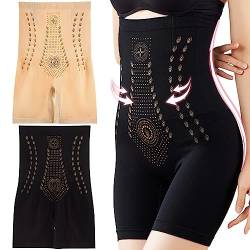 FANGCCC Ionstech Unique Fiber Restoration Shaper, 2 Stück Fiber Restoration Shaper Elastisch Body Shaper für Damen Hohe Taille Shapewear für In Form Kommen (Schwarz und Hauttöne, XXL) von FANGCCC